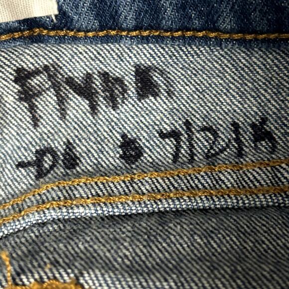 New Frame Le High Straight Rattler Python Pocket Jeans Women's Size 23 Raw Hem - Picture 10 of 13